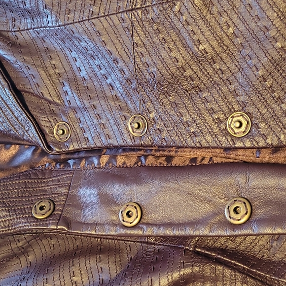 Pamela McCoy Couture vintage leather coat size M - Picture 7 of 13